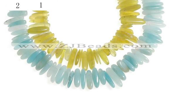 CCH22 16 inches Korea jade & amazonite chips gemstone beads