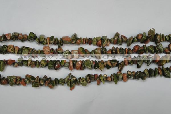 CCH225 34 inches 5*8mm unakite chips gemstone beads wholesale