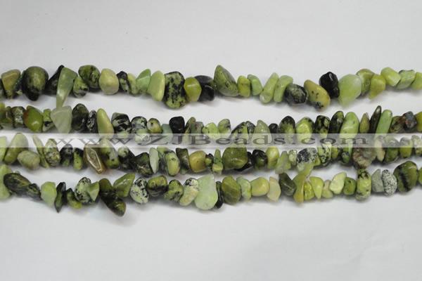 CCH233 34 inches 5*8mm yellow howlite turquoise chips beads wholesale