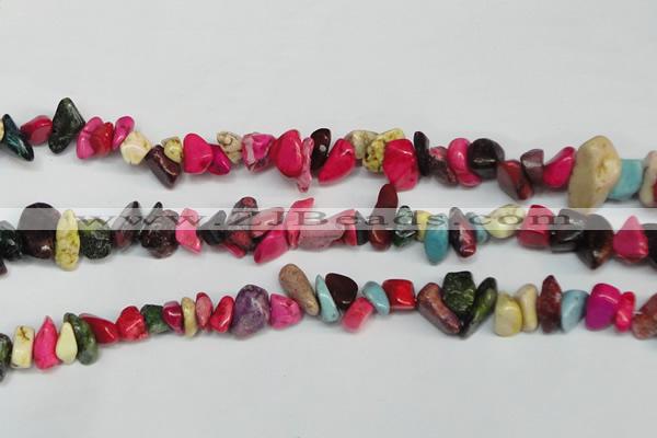 CCH235 34 inches 5*8mm dyed turquoise chips beads wholesale