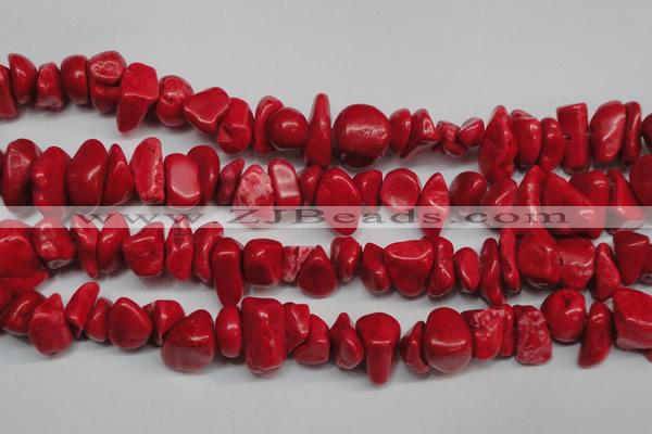 CCH283 34 inches 8*12mm dyed turquoise chips beads wholesale