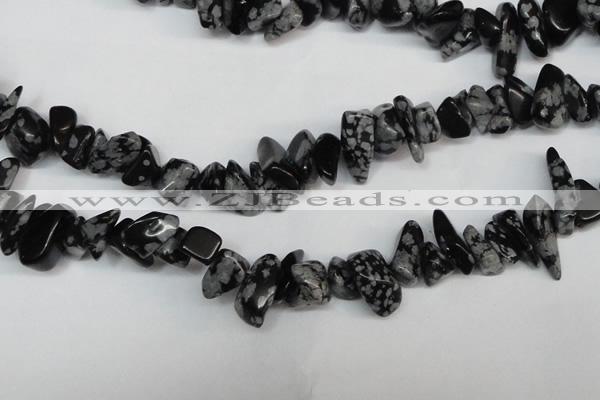CCH299 34 inches 8*12mm snowflake obsidian chips gemstone beads wholesale