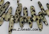 CCH344 15.5 inches 5*20mm dalmatian jasper chips beads wholesale