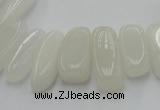 CCH407 15.5 inches 6*18mm - 10*22mm white jade chips beads