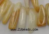 CCH408 15.5 inches 6*20mm - 7*30mm yellow jade chips beads