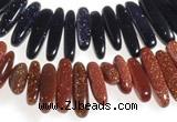 CCH42 16 inches goldstone chips gemstone beads wholesale