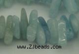 CCH603 15.5 inches 3*12mm - 4*16mm aquamarine chips gemstone beads