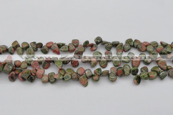CCH636 15.5 inches 6*8mm - 10*14mm unakite gemstone chips beads