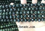 CCJ343 15.5 inches 6mm faceted round dark green jade beads