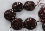 CCJ363 44mm carved coin China jade beads wholesale