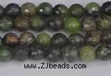 CCJ420 15.5 inches 4mm faceted round dendritic green jade beads