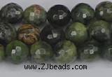 CCJ422 15.5 inches 8mm faceted round dendritic green jade beads