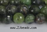 CCJ423 15.5 inches 10mm faceted round dendritic green jade beads