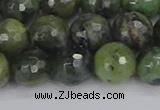 CCJ424 15.5 inches 12mm faceted round dendritic green jade beads