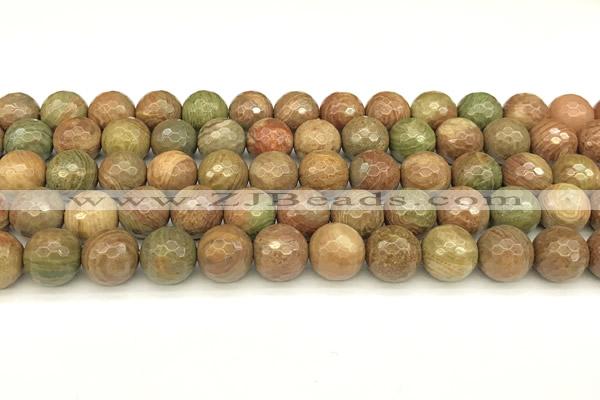CCJ482 15 inches 8mm faceted round rainbow jasper beads