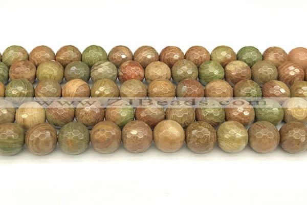 CCJ483 15 inches 10mm faceted round rainbow jasper beads