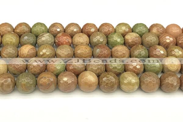 CCJ484 15 inches 12mm faceted round rainbow jasper beads