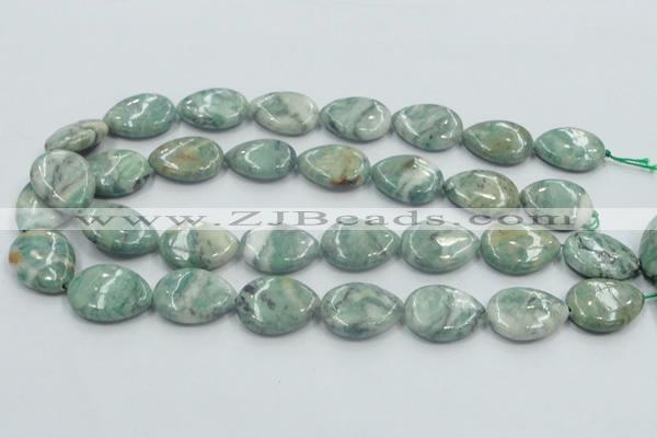 CCJ52 15.5 inches 18*25mm flat teardrop African jade gemstone beads