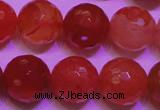 CCL54 15 inches 10mm faceted round carnelian gemstone beads