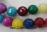 CCN1005 15.5 inches 12mm faceted round multi colored candy jade beads