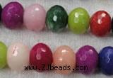 CCN1014 15.5 inches 12*16mm faceted rondelle multi colored candy jade beads