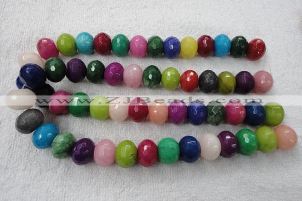 CCN1015 15.5 inches 13*18mm faceted rondelle multi colored candy jade beads