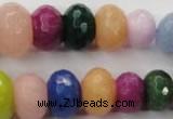 CCN1018 4*6mm - 13*18mm faceted rondelle multi colored candy jade beads