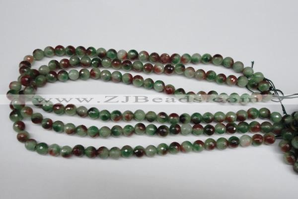 CCN1303 15.5 inches 8mm faceted round rainbow candy jade beads
