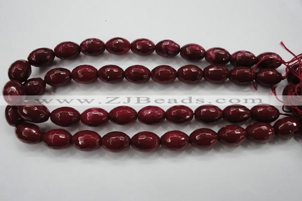 CCN1465 15.5 inches 13*18mm faceted rice candy jade beads wholesale