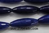 CCN1478 15.5 inches 10*30mm faceted rice candy jade beads wholesale