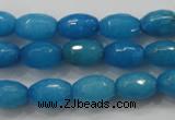 CCN1492 15.5 inches 8*12mm faceted rice candy jade beads wholesale