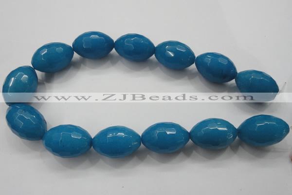 CCN1498 15.5 inches 20*30mm faceted rice candy jade beads wholesale
