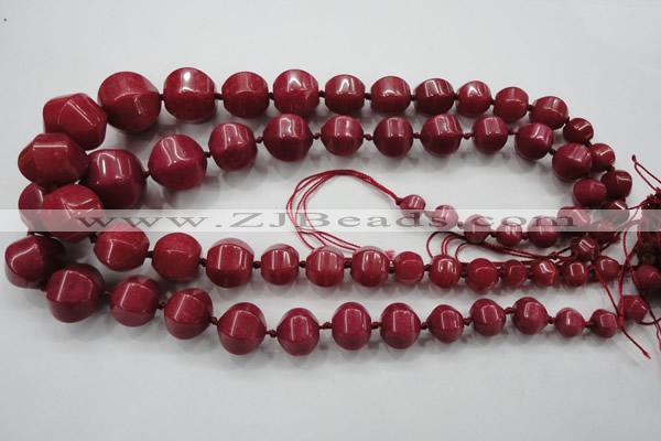 CCN1531 15.5 inches 8*8mm - 20*20mm pumpkin candy jade beads