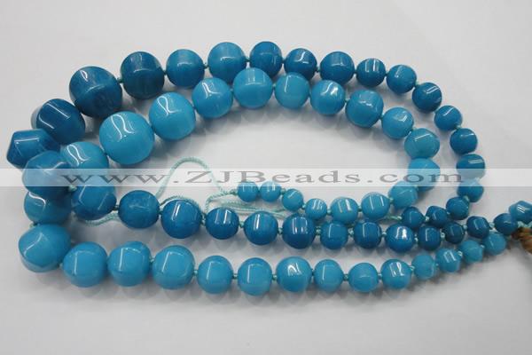 CCN1535 15.5 inches 8*8mm - 20*20mm pumpkin candy jade beads