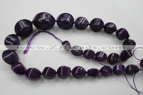 CCN1545 15.5 inches 10*14mm - 20*30mm twisted tetrahedron candy jade beads