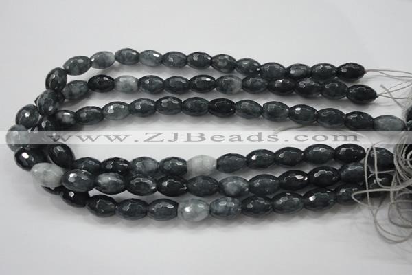 CCN1617 15.5 inches 10*14mm faceted rice candy jade beads