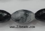 CCN1619 15.5 inches 15*25mm faceted rice candy jade beads