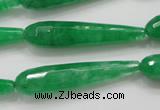 CCN1668 15.5 inches 8*40mm faceted teardrop candy jade beads wholesale