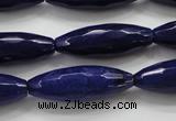 CCN1695 15.5 inches 10*30mm faceted rice candy jade beads wholesale