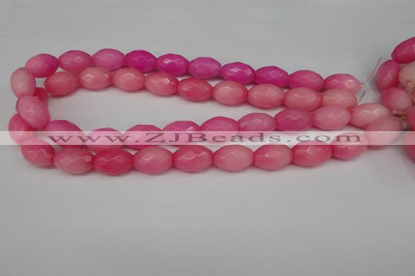 CCN180 15.5 inches 13*18mm faceted rice candy jade beads