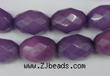 CCN181 15.5 inches 13*18mm faceted rice candy jade beads