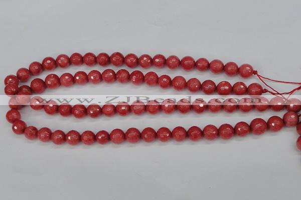 CCN1843 15 inches 10mm faceted round candy jade beads wholesale
