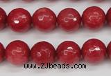 CCN1844 15 inches 12mm faceted round candy jade beads wholesale