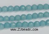 CCN1861 15 inches 6mm faceted round candy jade beads wholesale