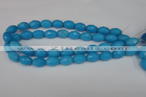 CCN187 15.5 inches 13*18mm faceted rice candy jade beads