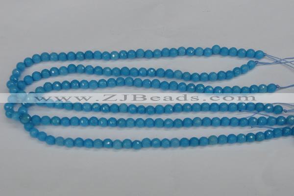 CCN1871 15 inches 6mm faceted round candy jade beads wholesale