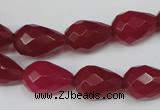 CCN191 15.5 inches 10*14mm faceted teardrop candy jade beads