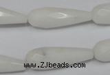 CCN197 15.5 inches 10*30mm faceted teardrop candy jade beads