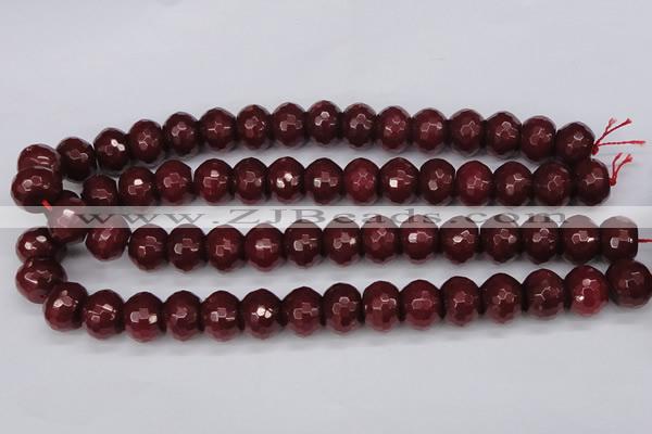 CCN1994 15 inches 12*16mm faceted rondelle candy jade beads wholesale