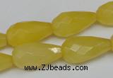 CCN202 15.5 inches 12*22mm faceted teardrop candy jade beads